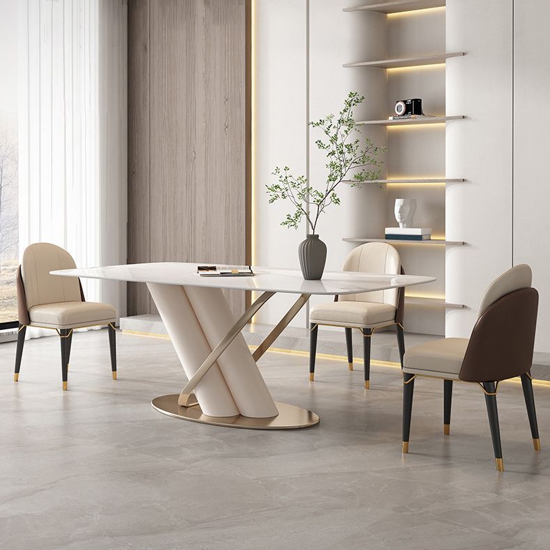 Contemporary Rectangle Sintered Stone Dining Table Set 1/4/5/7 Pieces Dining Set