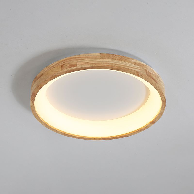 Geometrische LED Flush Licht Nordic Holz Wohnzimmer LED Unterputz Deckenleuchte Licht in Beige