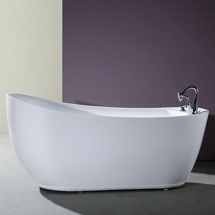 Acrylic Soaking Bathtub White Freestanding Bath for Bathroom