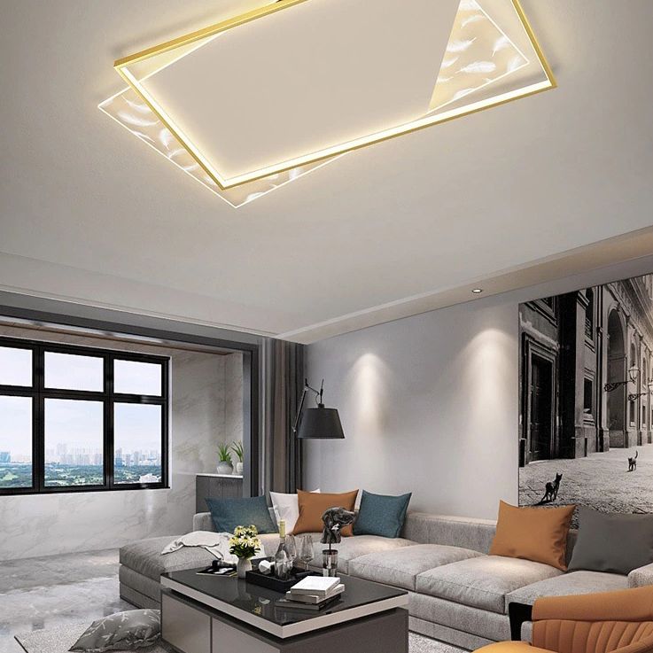 Plafonnier encastré géométrique minimaliste moderne luminaire encastré en verre