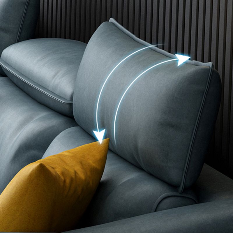 35.43"H Modern Cushion Back Sectional Faux Leather Square Arm Sofa and Chaise