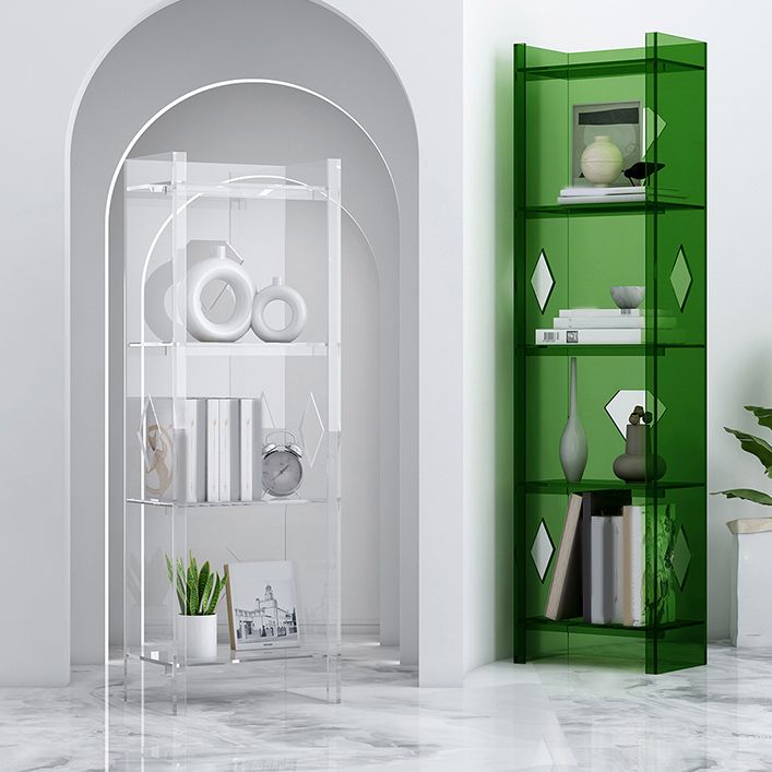 Modern Style Closed Back Standard Bookshelf Acrylic Bookcase for Home Office