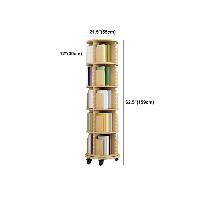 Modern Solid Wood Bookcase, Log, Cylinder Bookshelf for Any Room, 21.5" W
