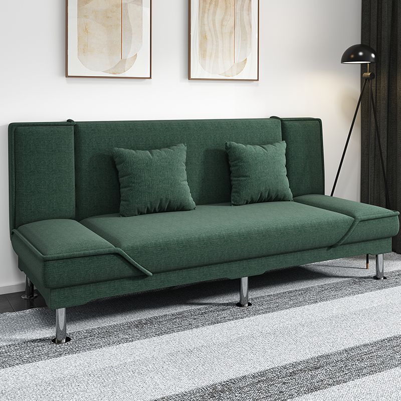 Armless Settee with Cotton Blend 19.68" W Convertible Sleeper Sofa for Living Room