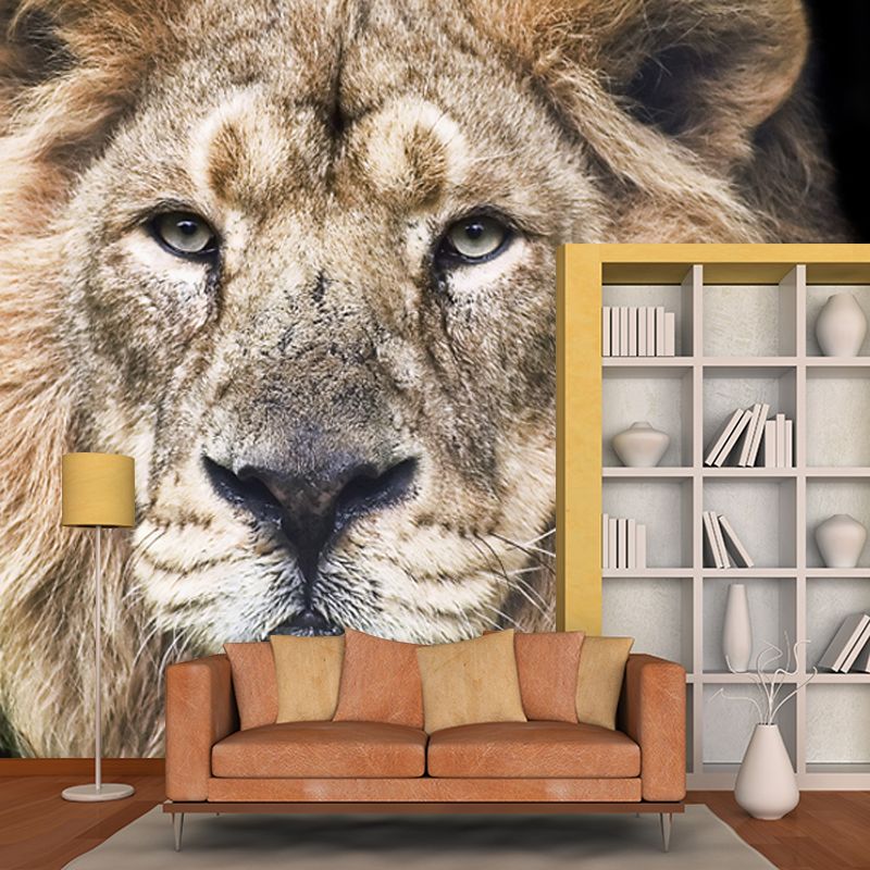 Moisture Resistant Lion Head Mural Personalized Modern Wall Decor for Living Room