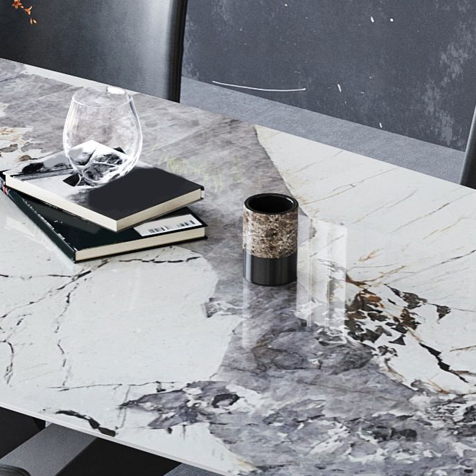 Modern Rectangle Sintered Stone Dining Set 1/4/5/7 Pieces Dining Set