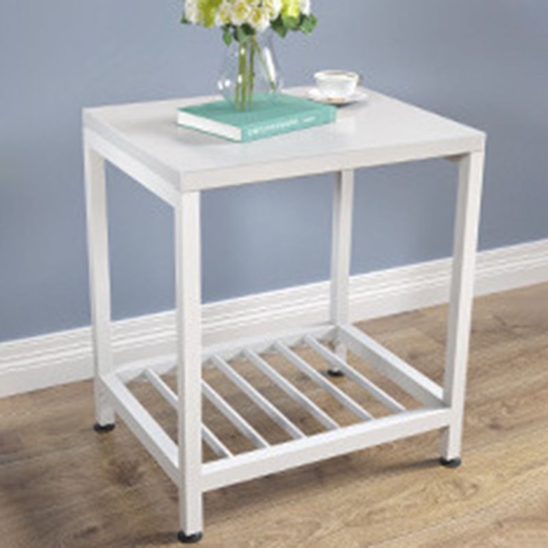 Modern Style with Storage Rack White/black Metal Iron Nightstand