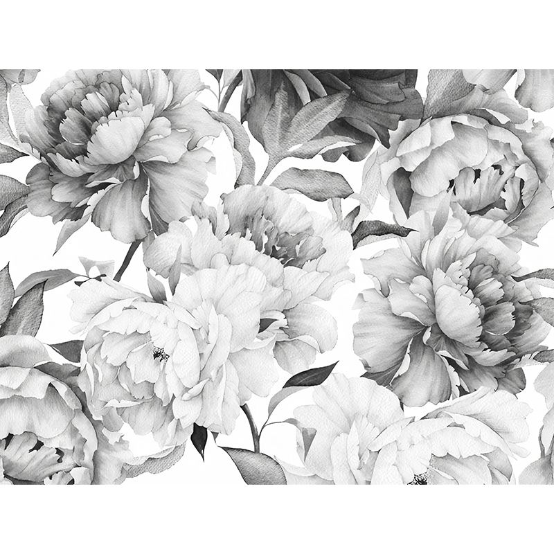 Stain-Resistant Flower Wall Mural Decal Non-Woven Fabric Contemporary Wall Art for Bedroom