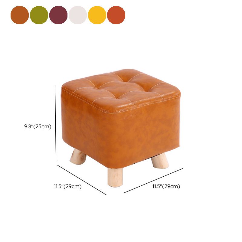 Water Resistant Pouf Tufted Whole Colored Square Faux Leather Pouf Stool
