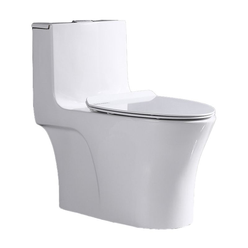 Traditional One Piece Toilet Floor Mounted White Toilet Bowl with Seat for Washroom