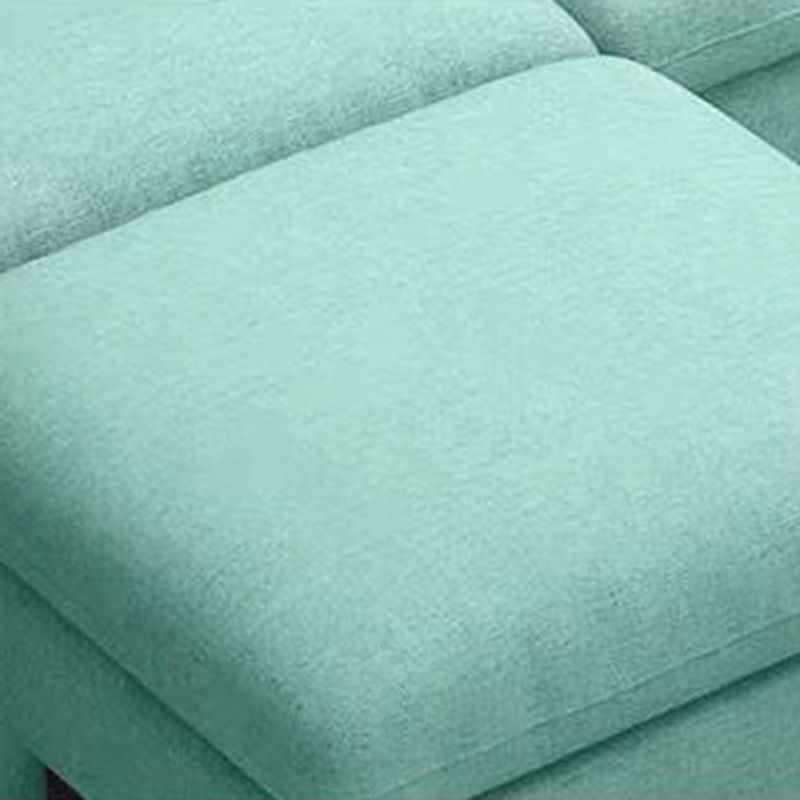 Scandinavian Faux Leather Removable Cushions Square Arm Sectional with Slipcover