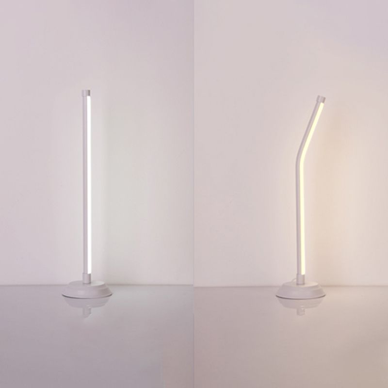 Metallic Rod Shaped Table Lamp Nordic Style Integrated LED Nightstand Light