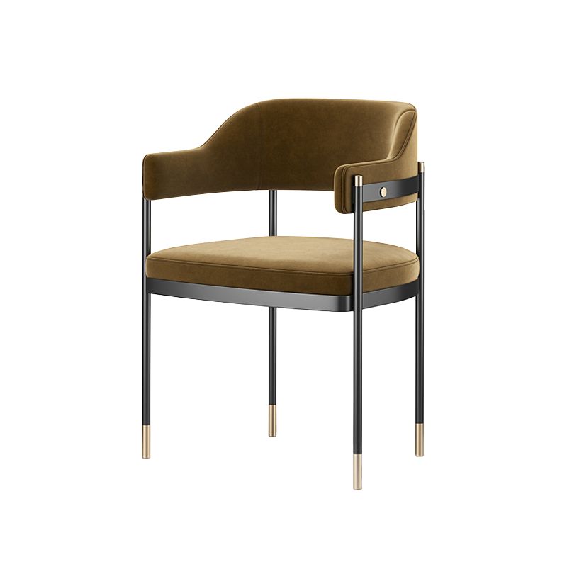 Contemporary Kitchen Dining Chair Upholstered Black Legs Arm Chair