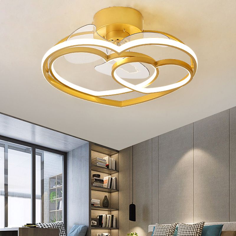 Simple Ceiling Fan Light Modern Multi-Light LED Ceiling Mount Lamp for Bedroom