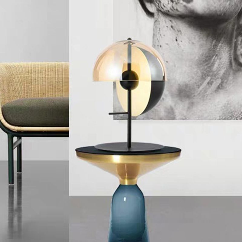 Post-modern Style Simplicity Glass Table Lamp Hemisphere Creative Lighting Fixture for Bedroom