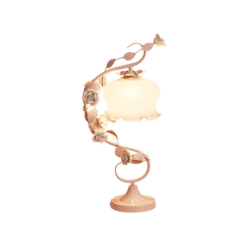 1 Light Drum Table Lighting Modern Style Glass Table Lighting for Bedroom