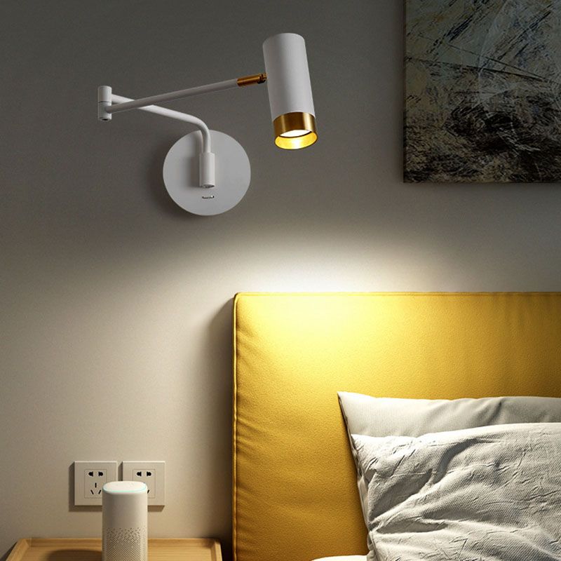 Minimalismo de aluminio Luz de pared apliques de brazo oscilante luz de pared para dormitorio