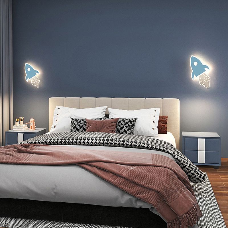 Kids Style 2 - Light LED Wall Light Pink / Blue Iron and Acrylic Wall Mount Fixture
