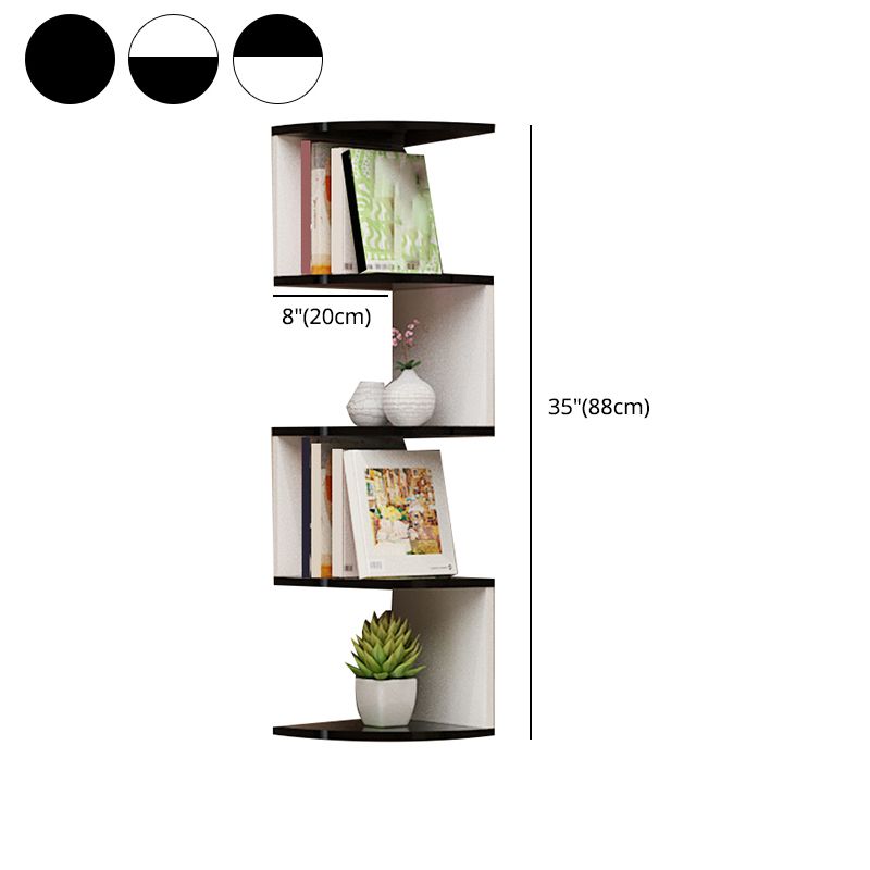 Contemporary Style Wall Mounted Bookcase Engineered Wood Bookshelf