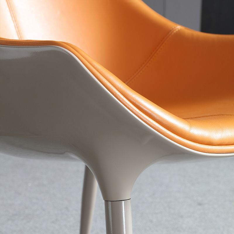 Sillas auxiliares de comedor estilo moderno Silla auxiliar con brazo de cocina y patas de metal (juego de 2)
