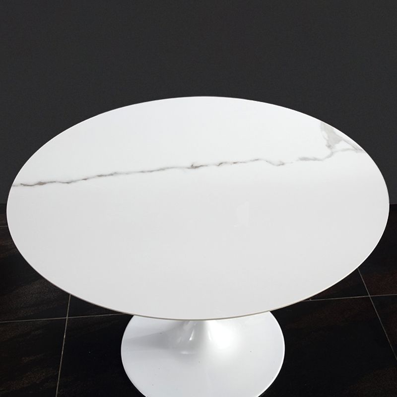 Modern Round Dining Room Table Sintered Stone Dining Table with Tulip Base