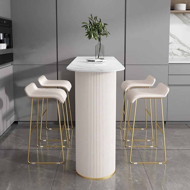 Modern 1/2/5 Pieces Bar Table Stone Counter Table with High Stools for Dining Room