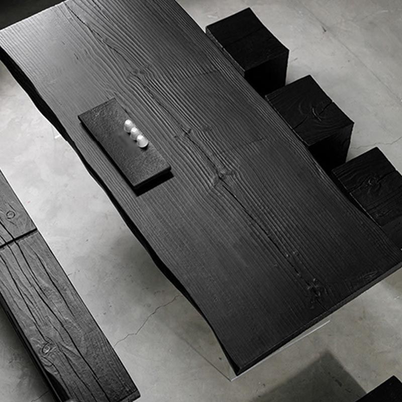 Acrylic Clear Double Pedestal Dining Table Modern Solid Wood Top Dinette Table