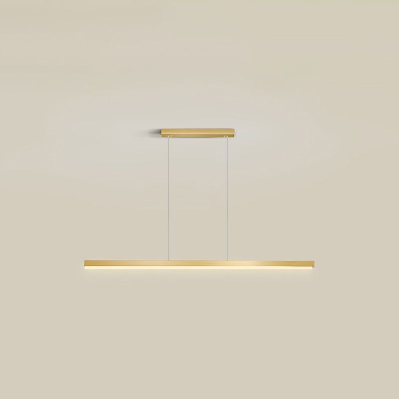 Contemporary Linear Shape Pendant Light Metal 1 Light Pendant Lighting Fixture in Gold