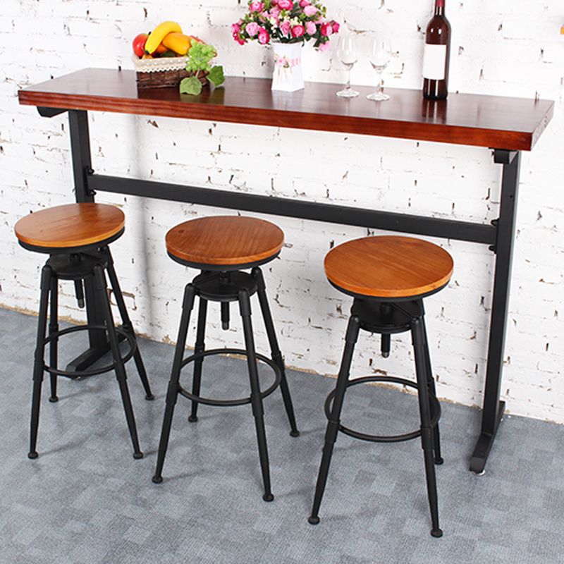 Industrial Metal Stool Upholstered Faux Leather Barstools in Matte Finish for Indoor