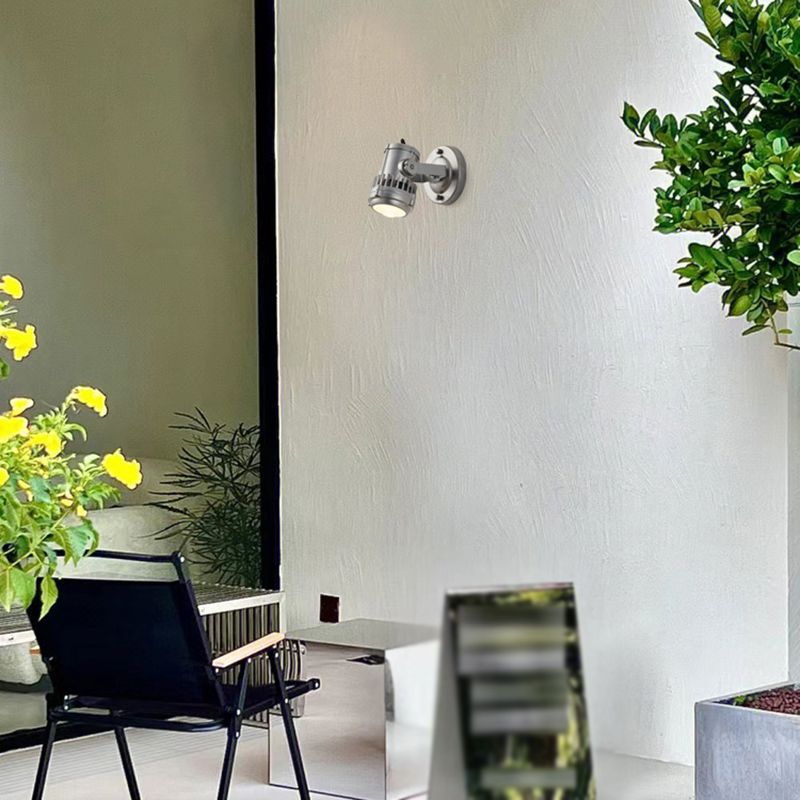 Silver Modern Metal Wall Sconce Cylinder Shape Wall Light with Glass Shade for Living Room