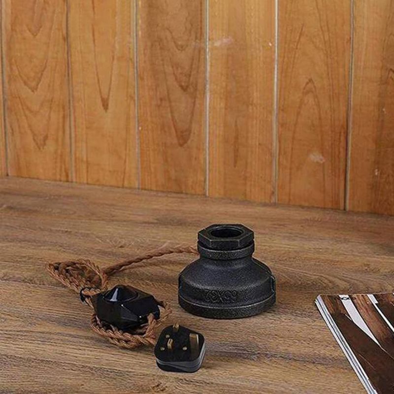 Exposed Bulb Metal Night Light Warehouse Style 1 Head Bistro Table Lamp in Brown-Black