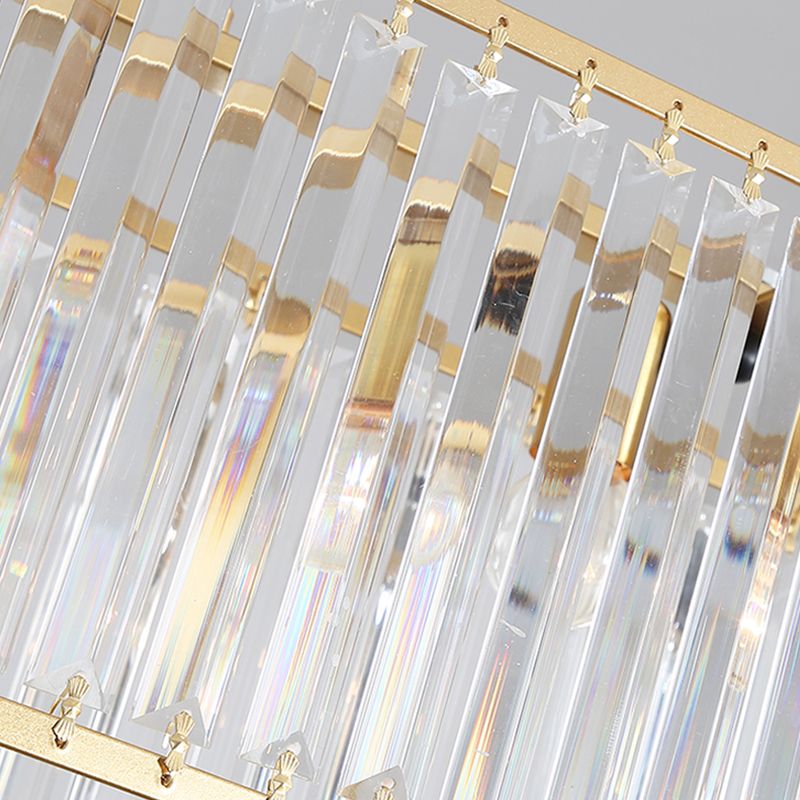 Modern Rectangle Shade Island Pendant Crystal Island Lights for Restaurant