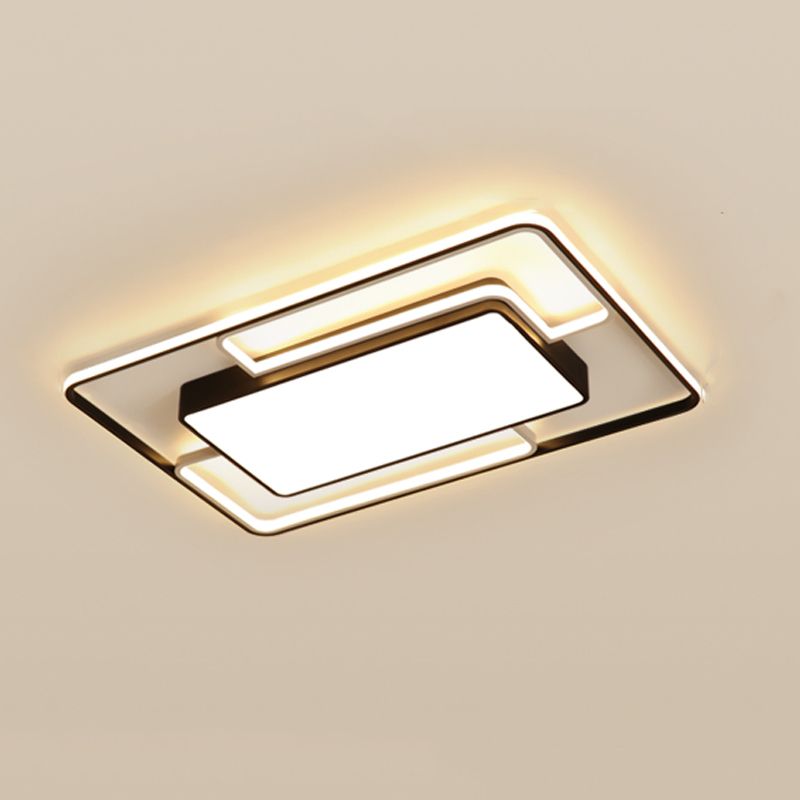 Luces de techo de forma cuadrada de forma cuadrada de estilo moderno 4 luces montadas en el techo de luz en negro