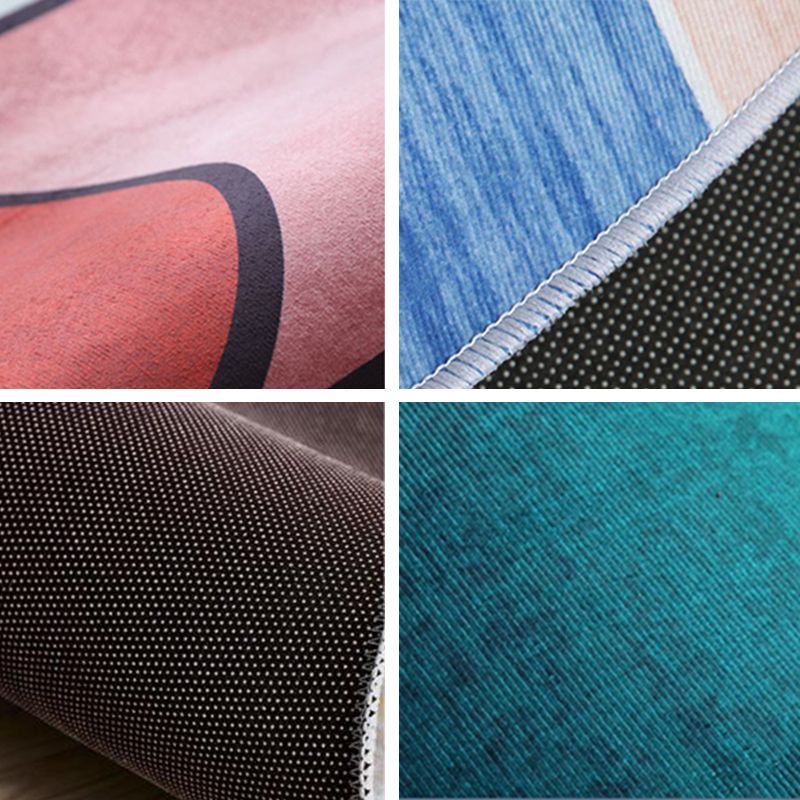 Vintage Ethnisches Muster Teppich mehrfarbiger Polyester Teppich Nicht-Rutsch-Backing-Teppich für die Heimdekoration