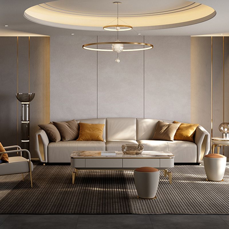 17"H Glam Coffee Table Slate Single Coffee Cocktail Table with Storage