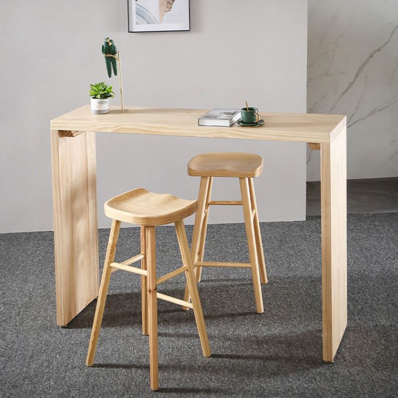 1/3/9 Pieces Modern Rectangular Pub Table Set Wooden Counter Table with Backless Stools