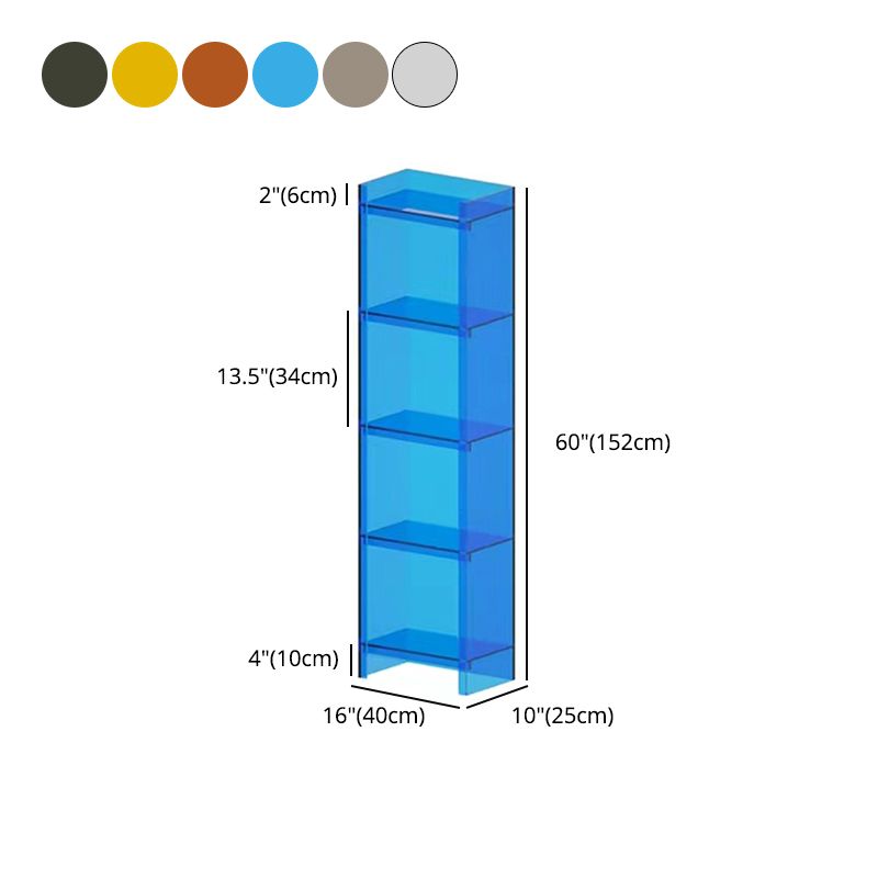 Acrylic Vertical Standard Bookshelf Scandinavian Closed Back Bookshelf