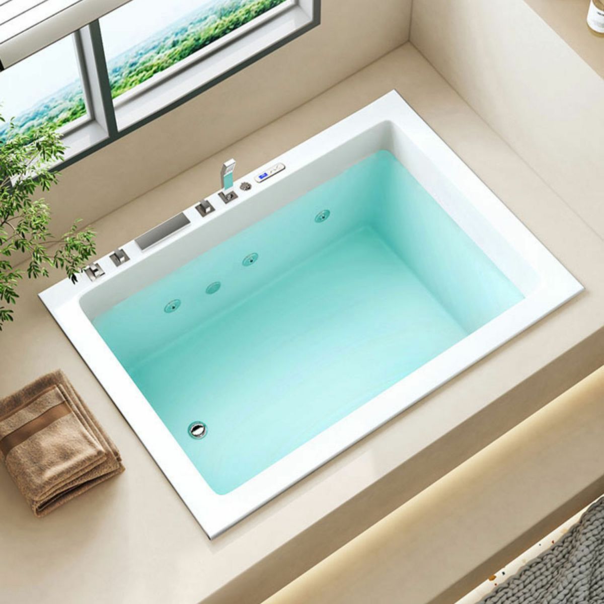 Modern Drop-in Acrylic Bathtub Rectangle Soaking/Whirlpool Bathtub
