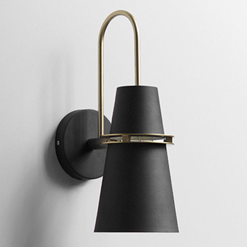 Modern Style Tapered Shape Wall Sconce Metal 1 Light Sconces for Bedroom