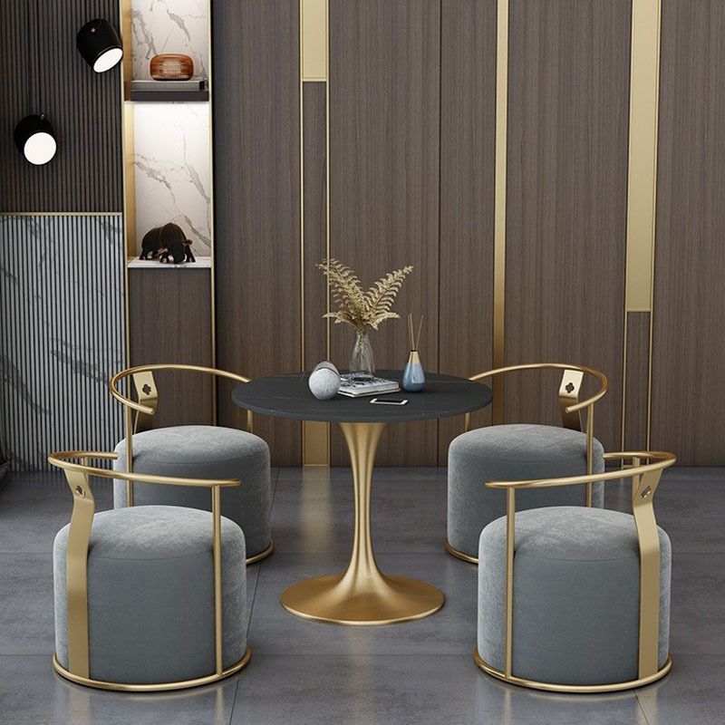 Glossy Black Dining Table Set 1/2/4/5 Pieces Glam Dinette Set with Padded Chairs