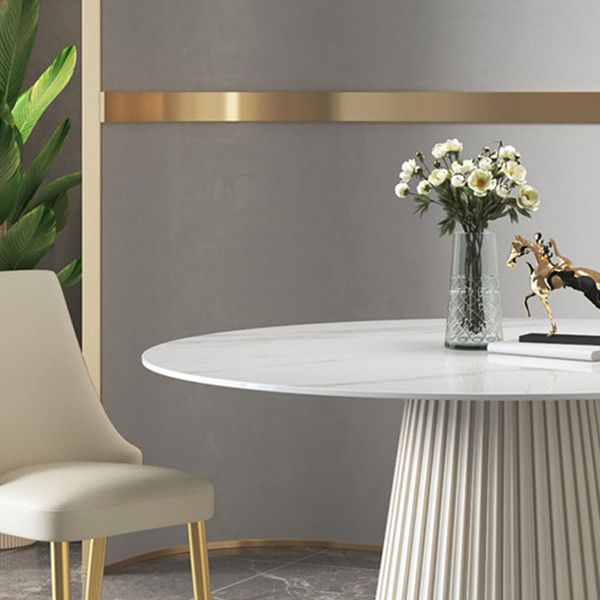 1/3/4/7 Pcs Metal Modern Dining Room Set with Round Table and Metal Base Dining Set