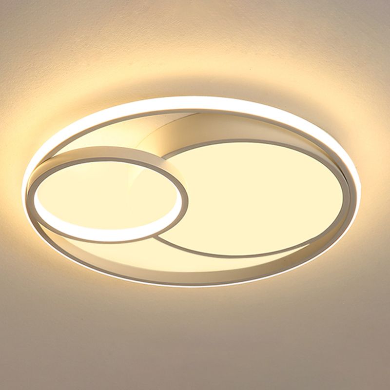 Moderne schwarz-weiße Deckenleuchte mit Acrylschirm, LED-Unterputzleuchte für Wohnzimmer