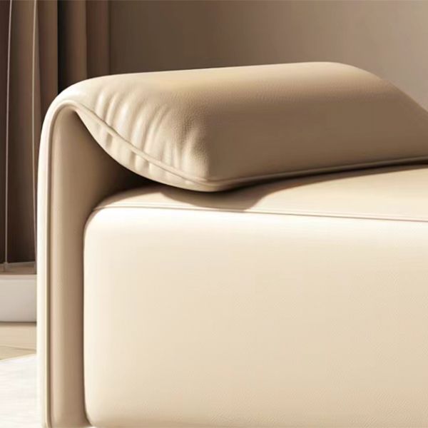 Scandinavian Upholstered Solid Color Genuine Leather One Armed Chaise