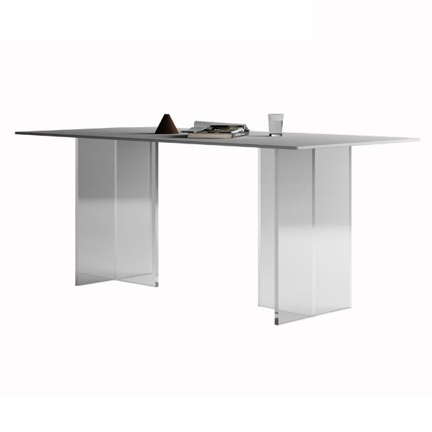 Modern White Stone Top Table Rectangle Dining Table for Kitchen Use
