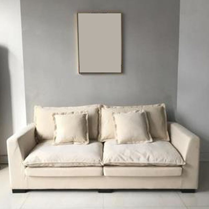 Moderne linnen smokingstandarm Standaardbank met bolsterkussens voor woonkamer, appartement