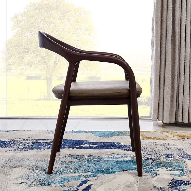 Silla de comedor minimalista con respaldo de apertura de cocina de madera maciza