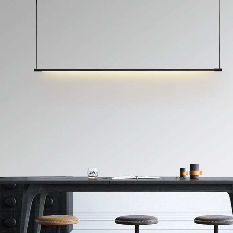 Contemporary Kitchen Pendant Light Linear Pendant Light Fixture Metal 1 Light
