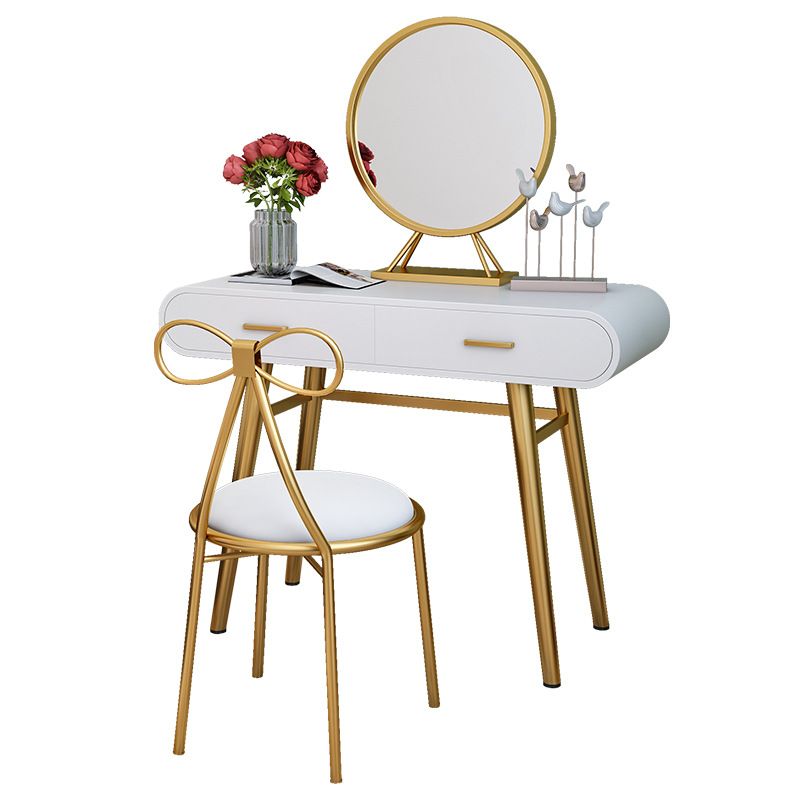 White Gold Makeup Counter with Drawer Glam Vanity Tables, 15.74" Wide
