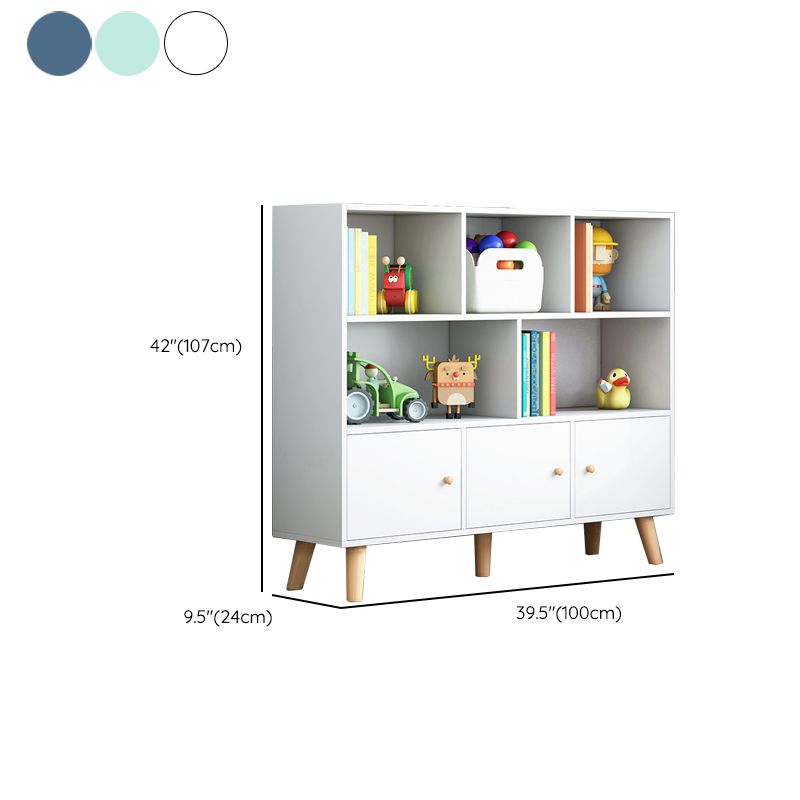 Scandinavian Standard Bookcase Engineered Wood Bookshelf with Cabinets