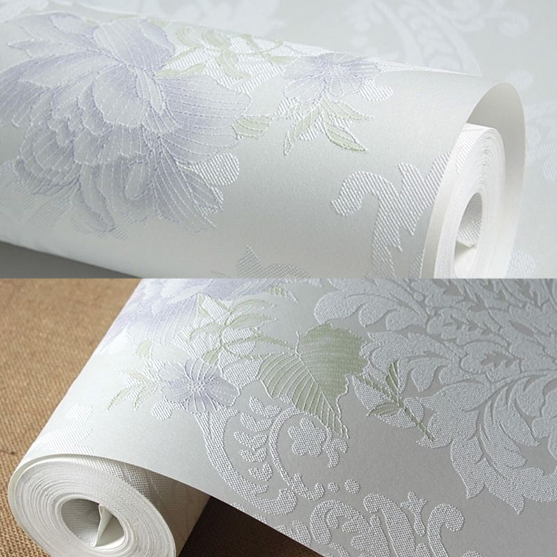 Papier peint imprimé pivoine de couleur claire, décoration murale résistante aux taches pour salon